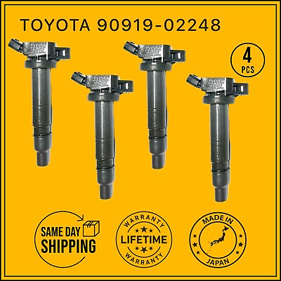 #ad 90919 02248 GENUINE DENSO x4 Ignition Coils For Toyota Corolla Camry 4Runner 2.4 $110.45