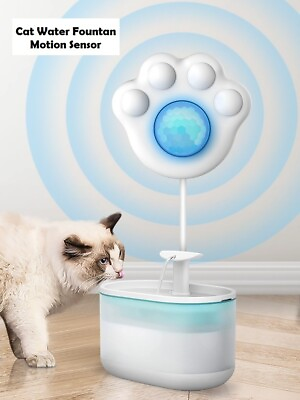#ad Cat Water Fountain Dispenser PIR Motion Sensor Paw shaped Automatic Pet with USB $29.99