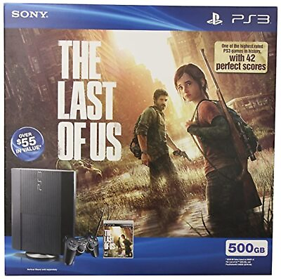 #ad PlayStation 3 PS3 500GB The Last Of US Bundle Super Slim Very Good 7Z $199.02