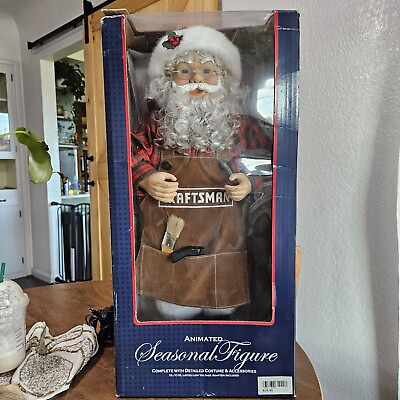 #ad Rare Sears Craftsman Animated Santa Claus Figurine Doll Christmas $120.00
