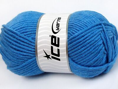 #ad 4 Skein Lot Merino Chunky Yarn FREE SHIPPING Wool bulky 4x100g Blue $29.00