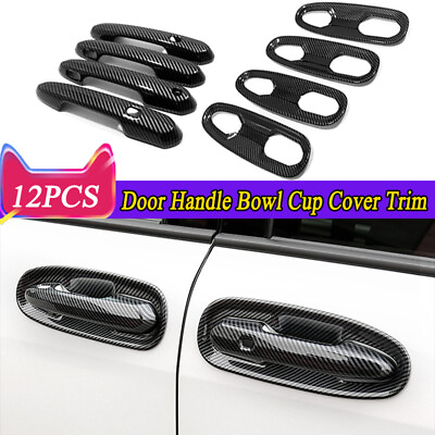 #ad Carbon Fiber ABS Car Door Handle Bowl Cover Trim Fit For Toyota Sienna 2021 2024 $70.99