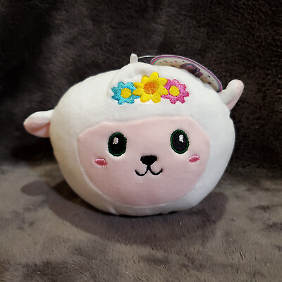#ad Huggzeez Soft Cuddly Plush Toy Flowered Lamb Sheep Plush Soft Squishable $11.68