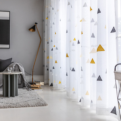#ad Nordic Style Triangle Tulle Curtains for Children#x27;s Bedroom Kids Treatment Sheer $239.87