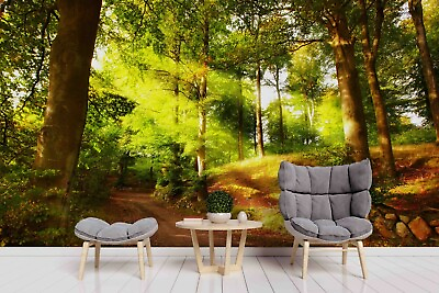 #ad 3D Sunny Forest Wallpaper Wall Mural Self adhesive Removable 286 AU $349.99