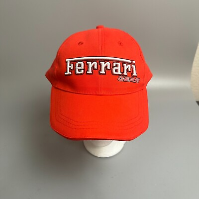 #ad Official Ferrari Gear Box Adjustable Red Orange Embroidered Ferrari Baseball Cap $12.00
