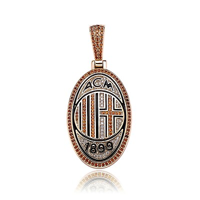 #ad New Hop Hip 3AAA CZ Ice Out AC MILAN FC Gold Color Pendant Necklace 20quot; Chain $119.99