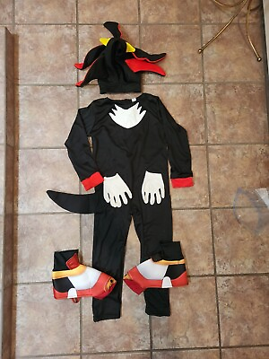 #ad Boys Sonic Shadow The Hedgehog Costume Kids Child Cosplay Party Jumpsuit Outfit $24.00