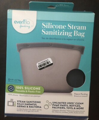 Evenflo Feeding Silicone Steam Sanitizing Bag. Reusable Bag Plastic Free $14.42