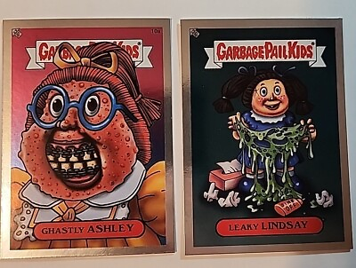 #ad Garbage Pail Kids Silver Foil Sticker Cards X2 Leaky Lindsay Ghastly Ashley $6.59