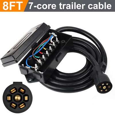 #ad 7 Way Trailer Plug Weatherproof Trailer Wiring Harness 7 Pin Trailer Connector $23.99