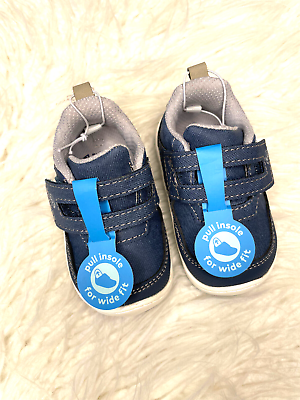 #ad NWOB BABY INFANT BOYS STRIDE RITE 360 KEATON SNEAKERS SHOES 3M BLUE $24.00