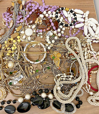 #ad Bundle of Vintage Assorted Jewelry Lot Necklaces Bracelets More $10.00