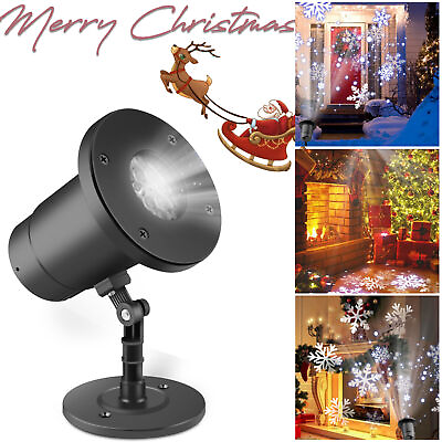 #ad Christmas LED Projector Light Moving Snowflake Landscape Laser Lamp Xmas Decor $14.99