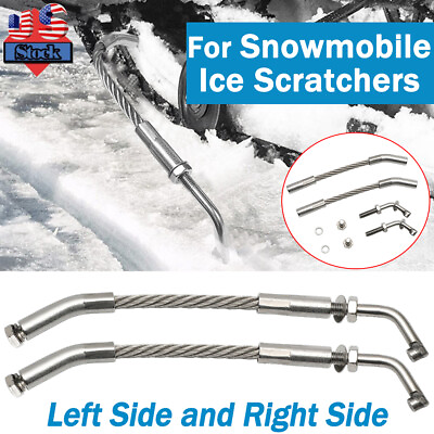#ad LeftRight Ice Scratchers w Carbide Tips For Snowmobile Snow Reverse Compatible $29.39