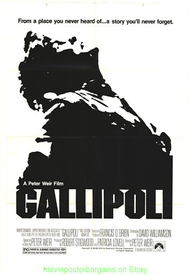 #ad GALLIPOLI MOVIE POSTER MEL GIBSON PETER WEIR 1981 Orig. 27x41 Folded ONE SHEET $65.00