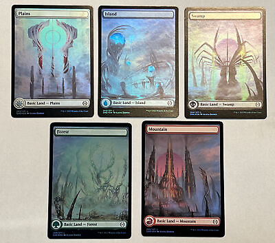#ad 5 MTG Magic Phyrexia : All Will Be ONE Full Art Lands Set Card Land FOIL $8.25