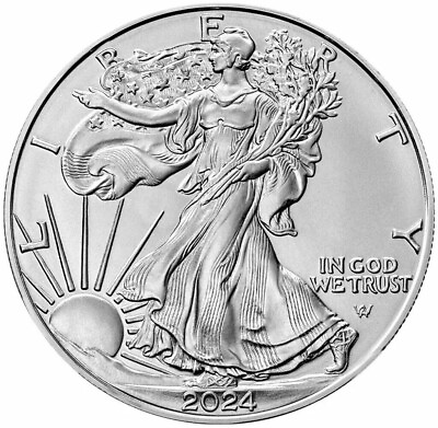 #ad 2024 American Silver Eagle $1 Coin 1 oz .999 Fine Silver BU $37.55