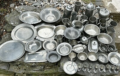 #ad Scrap PEWTER Lot 30 Lbs All Marked Pewter Reloading Crafts Jewelry NO WILTON $265.00