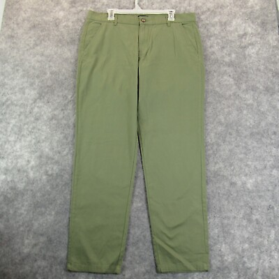 #ad Boohoo Man Mens Pants 36 Green Slim Fit Chino Trousers Tapered Leg Flat Front $6.58