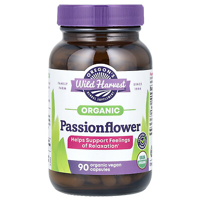 #ad Organic Passionflower 90 Organic Vegan Capsules $21.01