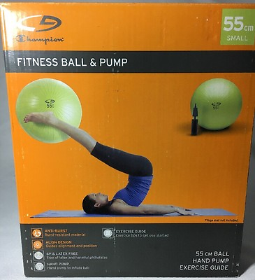 #ad Champion Fitness Ball and Pump 55cm New $13.35
