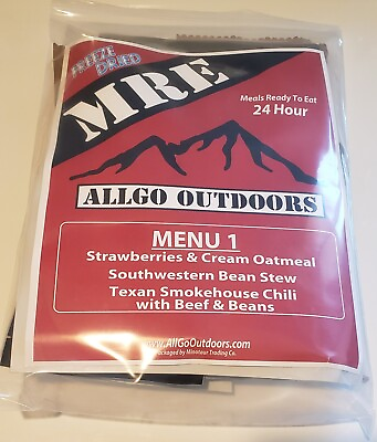 #ad AllGo Outdoors Freeze Dried MCW Survival Food 24hr Field Ration Menu 1 MRE $39.99