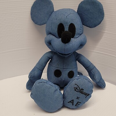 #ad Mickey Mouse Disney X American Eagle Blue Denim Plush 12quot; Disney Special Edition $14.99