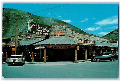 #ad Roundup Finest Western Store Street View Cars Jackson Hole Wyoming WY Postcard $9.98
