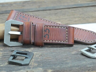 #ad Handmade quot;Historicaquot; leather watch strap for VDB Panerai GPF 282726 2422mm $90.00