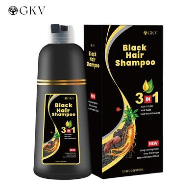#ad Black Hair Color Shampoo Instant 3 in 1 99.99% Gray Hair Coverage $24.00