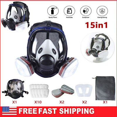 #ad 15 in 1 Gas Mask Respirator 6800 Facepiece Full Face Protect For Spray Painting $28.99