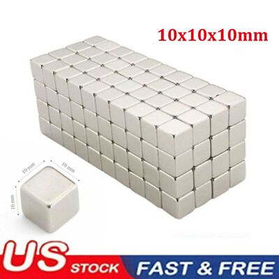 #ad 10X10X10mm Strong Magnets Block Square Rare Earth Neodymium Magnet Wholesale $7.72