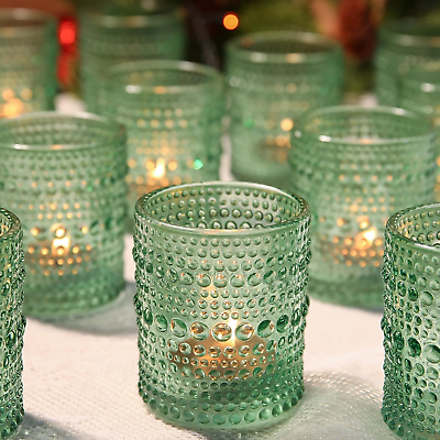 #ad Pcs Glass Votive Candle Holders Tea Lights Candle Holder in Bulk 36 Green $43.99
