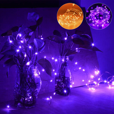 #ad LED Orange String Lights Purple String Light Purple Orange Fairy Light Halloween $9.29