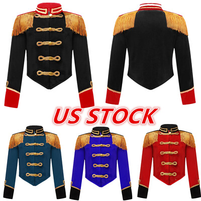 #ad US Kids Girls Halloween Ringmaster Jacket Tassels Fringed Cardigan Outerwear Top $14.99