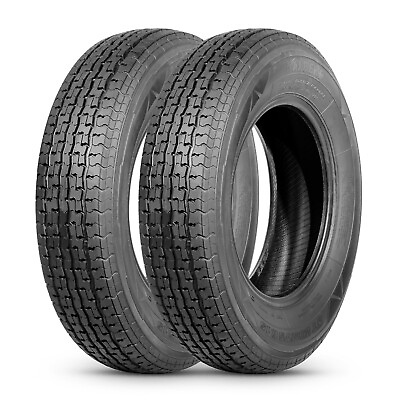 #ad Set Of 2 ST205 75R15 Radial Trailer Tires 8PR 205 75 15 Replacement Load Range D $131.99