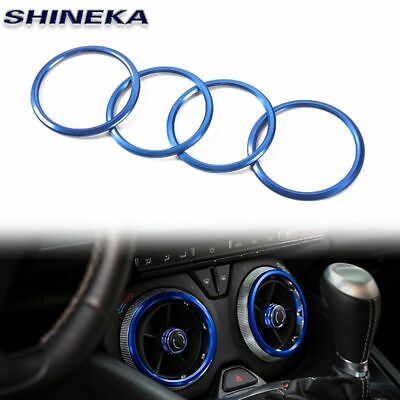 #ad 4x Inner Air Vent Outlet Ring Cover Decor trim For Chevrolet Camaro 2017 Blue $14.99