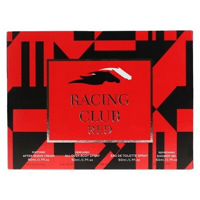#ad Racing Club Red Gift Set NEW Factory Sealed Cologne Shave Cream Shower Gel Spray $15.95