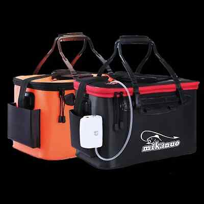 #ad Portable Fishing Bag Collapsible Fishing Bucket Live Fish Box Water Container $27.25
