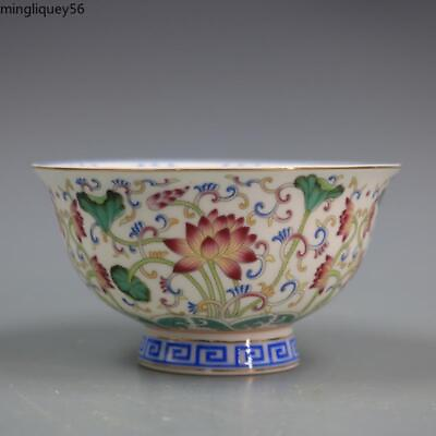 #ad Chinese Style Porcelain Leaf Lotus Antique Bowl Collectibles Antique Porcelain $38.69