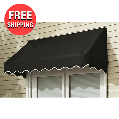 #ad 6#x27; Black Outdoor Window Door Awning Sun Shade Canopy Outdoor Patio Cover Shade $95.12