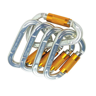 #ad 5 25kn Carabiners Heavy Duty Climbing Twist Lock Auto Locking Aluminum D Ring $39.88