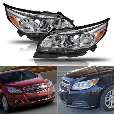 #ad Projector Headlights Assembly For 2013 2015 Chevy Malibu Chrome Replace lamp EOA $169.09