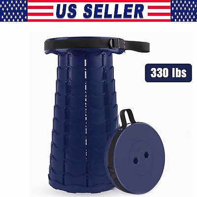 #ad Portable Telescopic Stool Collapsible amp; Retractable Folding Chair Navy USA $13.29
