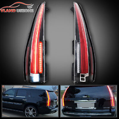 #ad LED DRL Tail Lights for 2007 2014 Cadillac Escalade Assembly Rear Lamps Clear $323.99