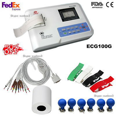 #ad ECG Machine 100G Single Channel 12 lead EKG ElectrocardiographPrinterCE FDA $229.00