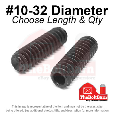 #ad #10 32 Alloy Knurled Cup Point Socket Set Screw Fine Black Oxide Pick Size Qty $78.62