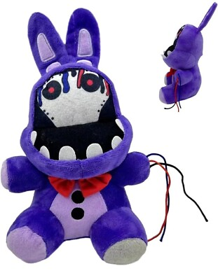 #ad FNAF Easter Bunny For Basket Scary Bunny Withered Plush 11” Purple Bonnie Funny $14.75