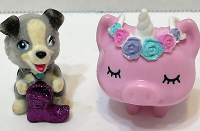 #ad Barbie Extra Doll Pet Unicorn Pig and Pet Series Border Collie Figures Lot of 2 $5.91
